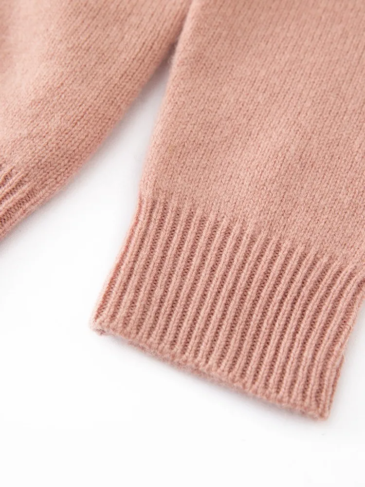 Children's Wool Sweater Pullover Autumn Winter Girls Boys Basic Mock Neck 100% Merino Wool Knitwear Kids Cashmere Thick Clothing