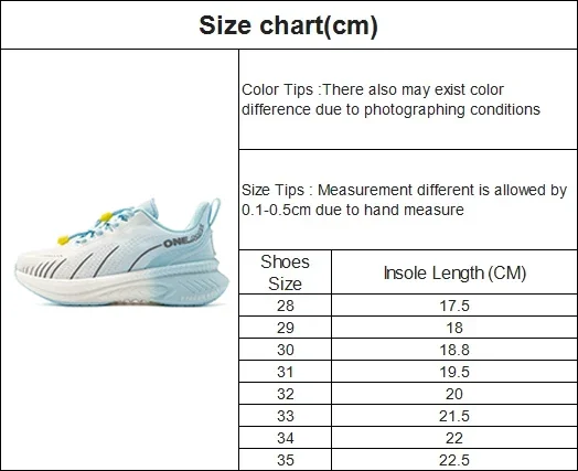 ONEMIX Waterproof Shock-Absorbing Children Sports Shoes Lightweight Breathable Soft Elastic Comfortable Male Students Girls