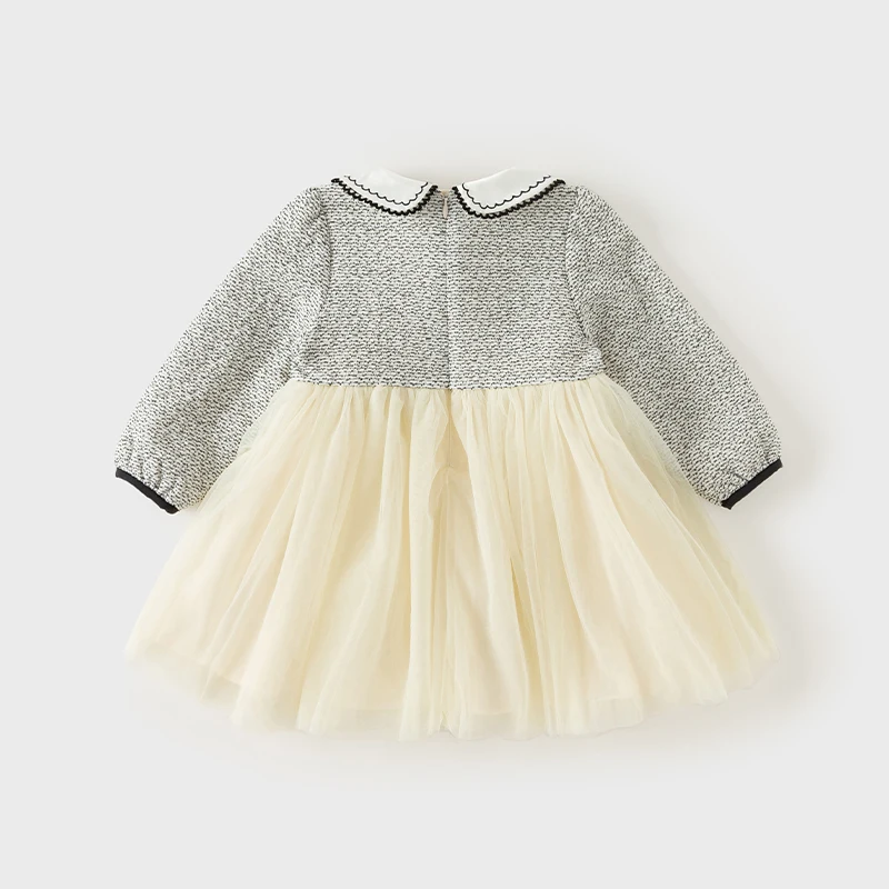Dave Bella Girl Dress Autumn Elegant Children Princess Mesh Dress Long Sleeve Charm Gentle Party Outdoor Kids Clothing DB3241588
