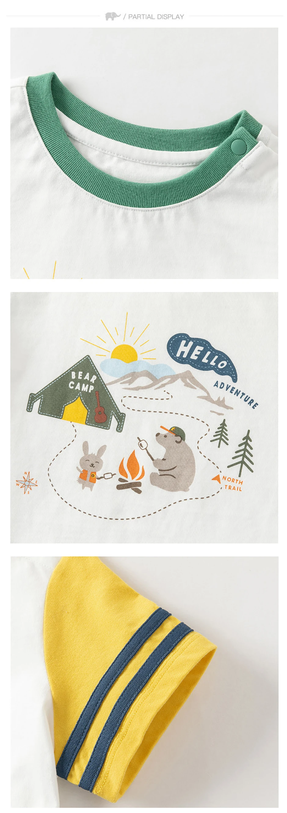 Dave Bella Boys Summer Suit Children Printed Short Sleeve T-shirt Shorts Two-Piece Set Casual Tops Pants Clothing Set DB2260680