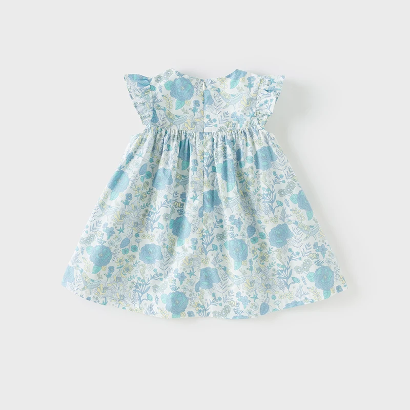 Dave Bella Girls Baby Princess Dress Summer Charm Sweet Elegant Children's Green Plaid Thin Dress Gentle Wallet Party DB2252325