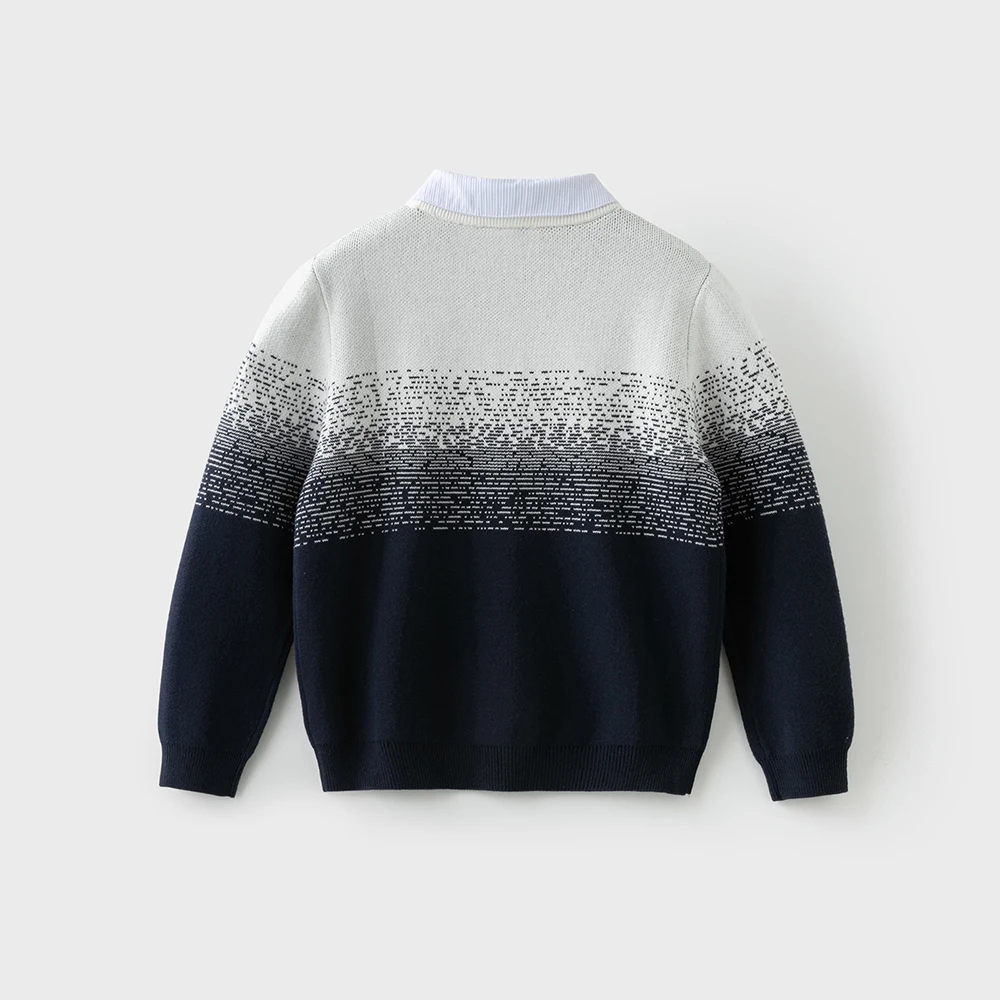 Dave Bella Autumn Winter Sweater for Boys Fake Two Pieces Knitted Sweater Children Outerwear Coat Kids Clothes DK4253646