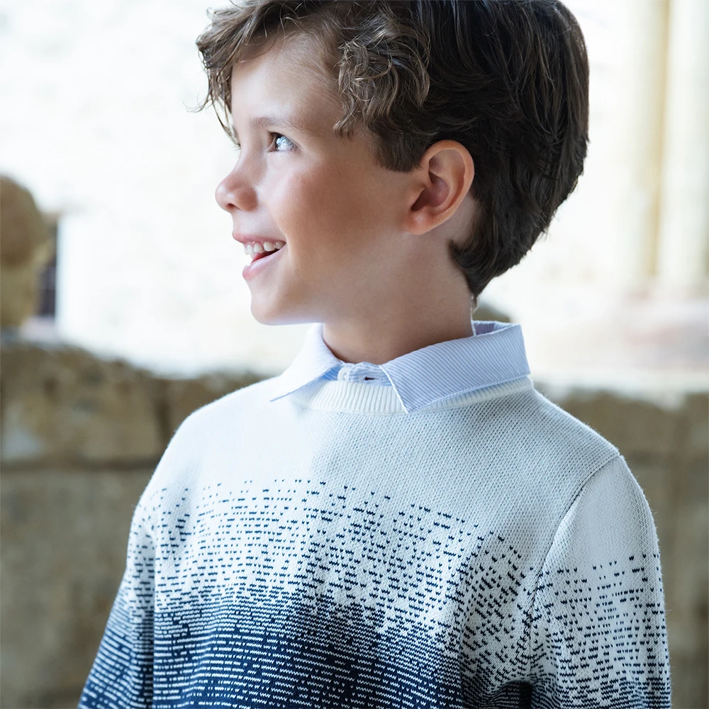Dave Bella Autumn Winter Sweater for Boys Fake Two Pieces Knitted Sweater Children Outerwear Coat Kids Clothes DK4253646