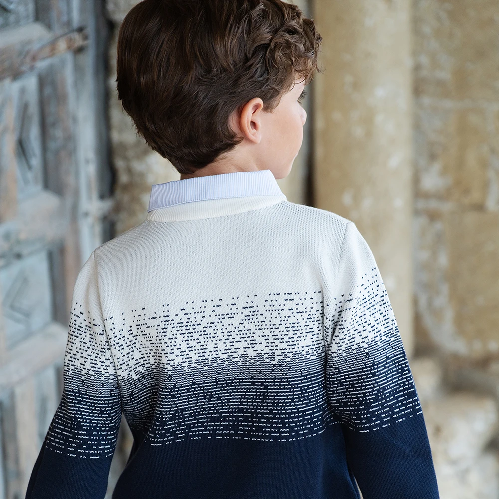 Dave Bella Autumn Winter Sweater for Boys Fake Two Pieces Knitted Sweater Children Outerwear Coat Kids Clothes DK4253646