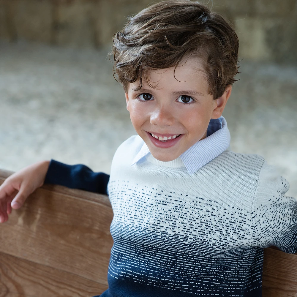Dave Bella Autumn Winter Sweater for Boys Fake Two Pieces Knitted Sweater Children Outerwear Coat Kids Clothes DK4253646