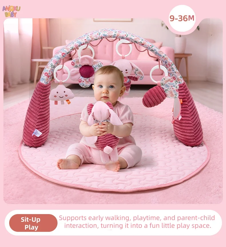 3 in 1 Baby Activity Gym Thickened Educational Fitness Frame for Children Foldable Infant Tummy Time Play Mat Stable Baby Toys