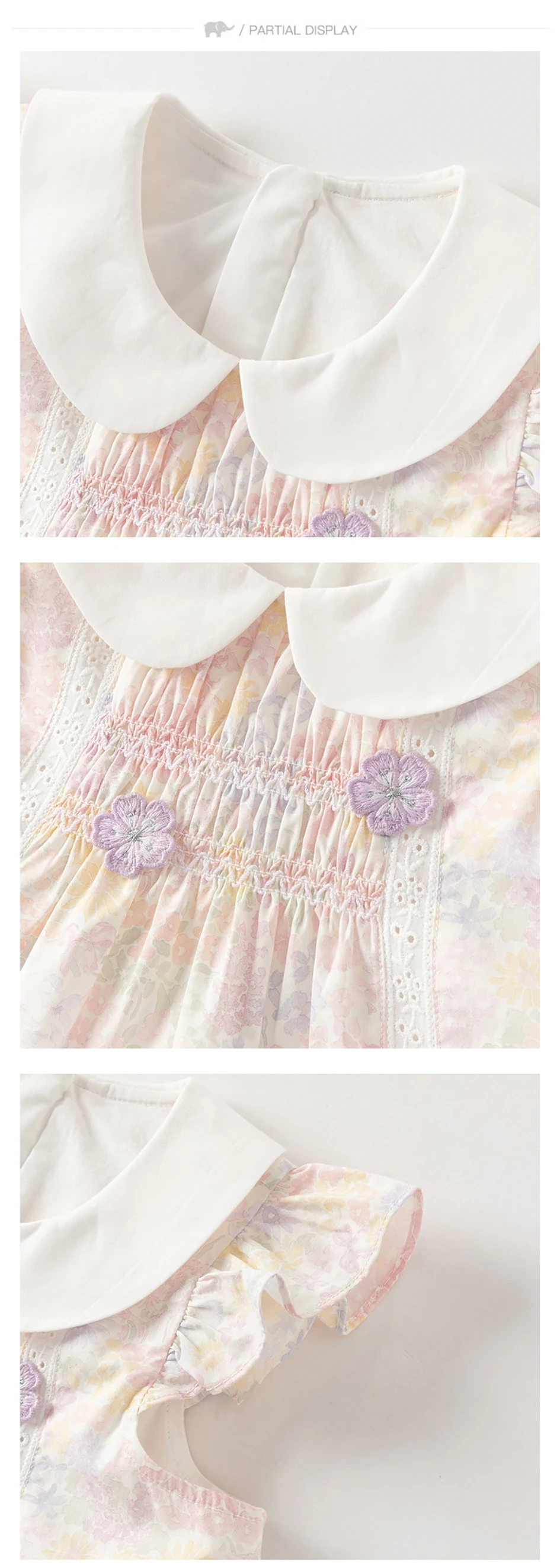 Dave Bella Girls Flower Summer Vest Dress Sweet Cute Children Sleeveless Princess Dress Fashion Cotton Party Outdoor DB2261530