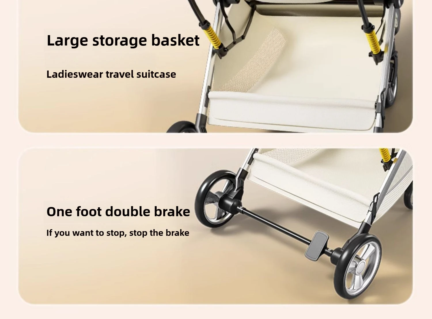 High-view Three-in-one Newborn Baby Stroller Two-way Lightweight Sitting and Lying Portable Stroller