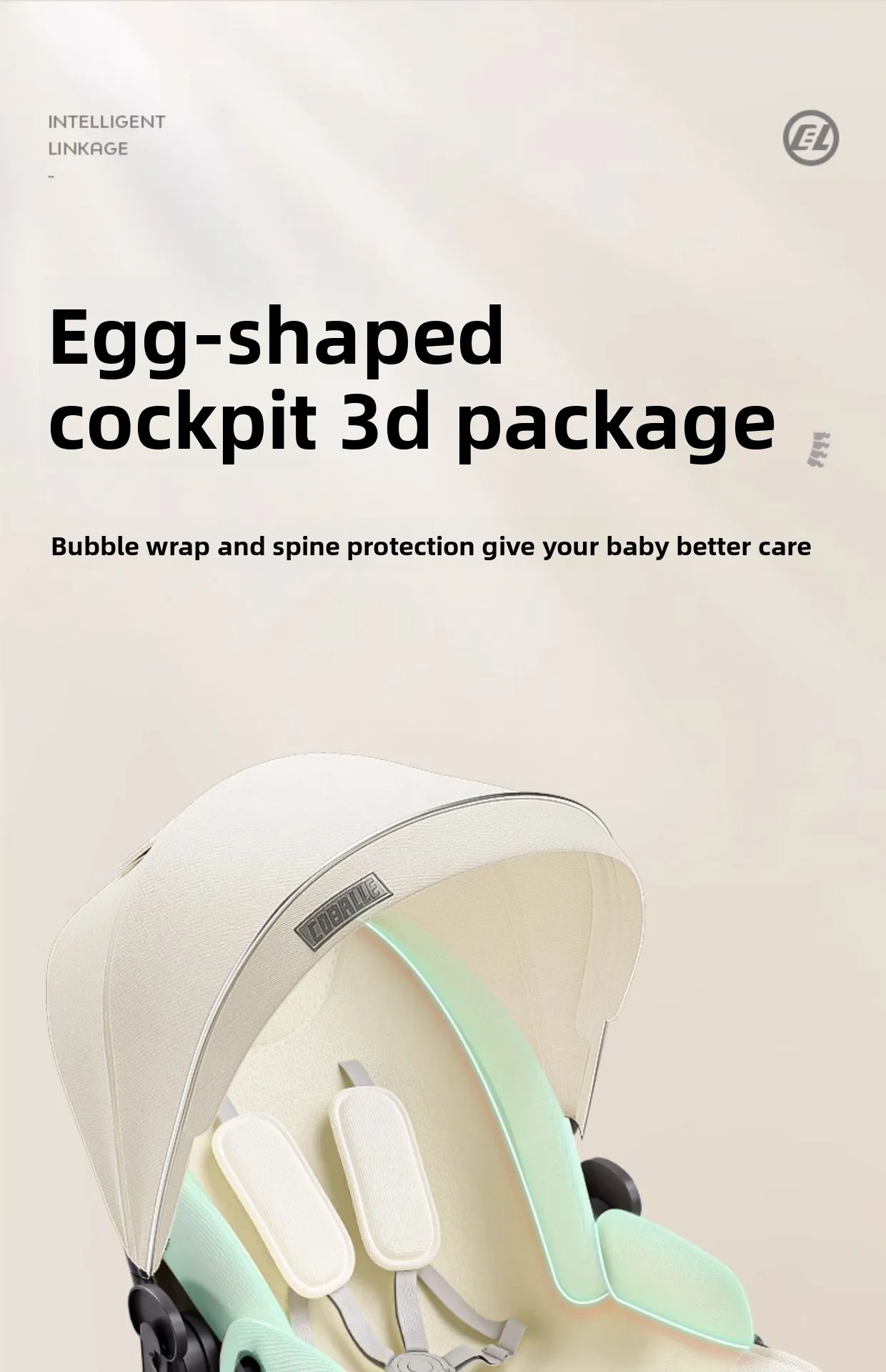 High-view Three-in-one Newborn Baby Stroller Two-way Lightweight Sitting and Lying Portable Stroller