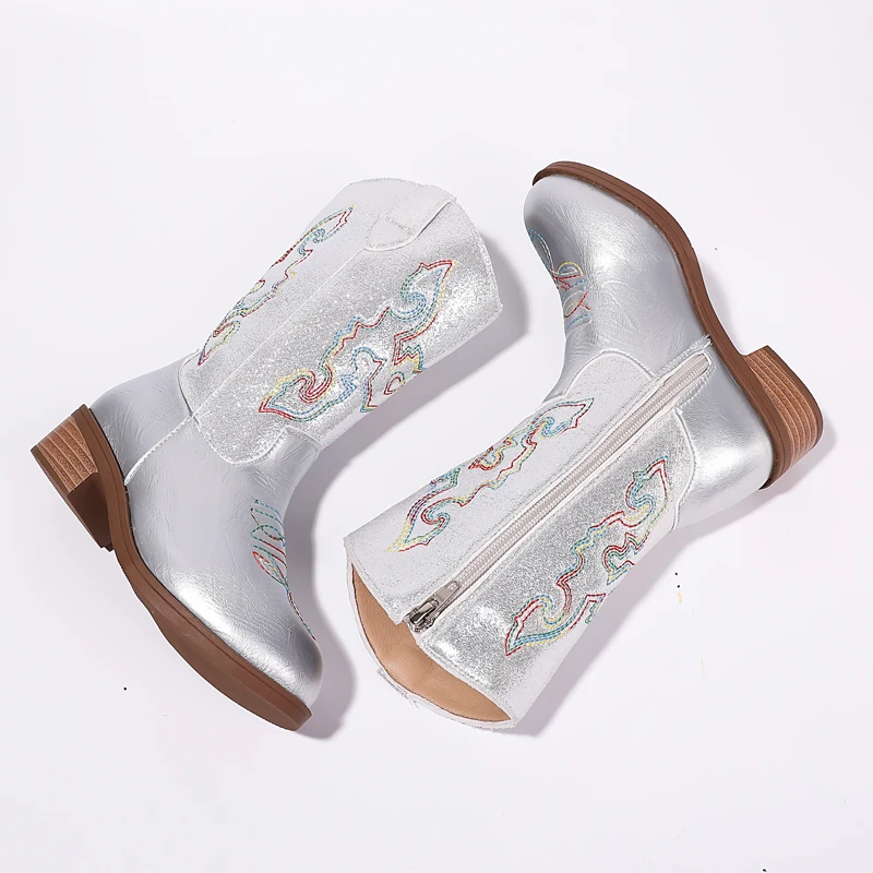 New Little Girls Leather Boots for Princess Toddlers Spring Autumn Kids High Heel Ankle Boots Fashion Children's Catwalk Boots
