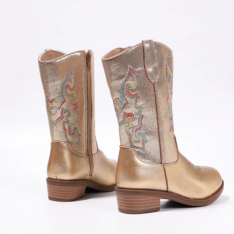 New Little Girls Leather Boots for Princess Toddlers Spring Autumn Kids High Heel Ankle Boots Fashion Children's Catwalk Boots