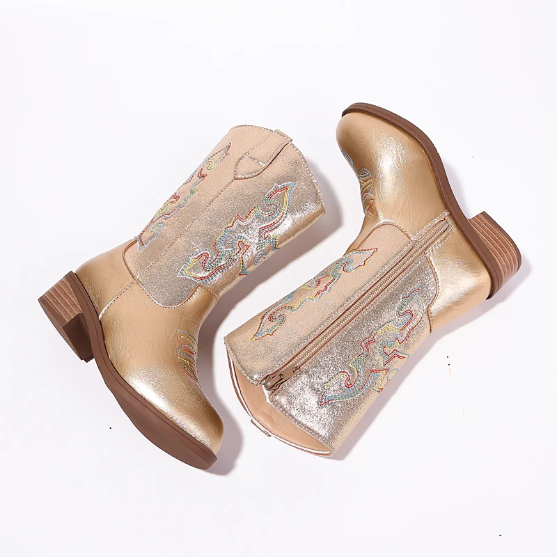 New Little Girls Leather Boots for Princess Toddlers Spring Autumn Kids High Heel Ankle Boots Fashion Children's Catwalk Boots