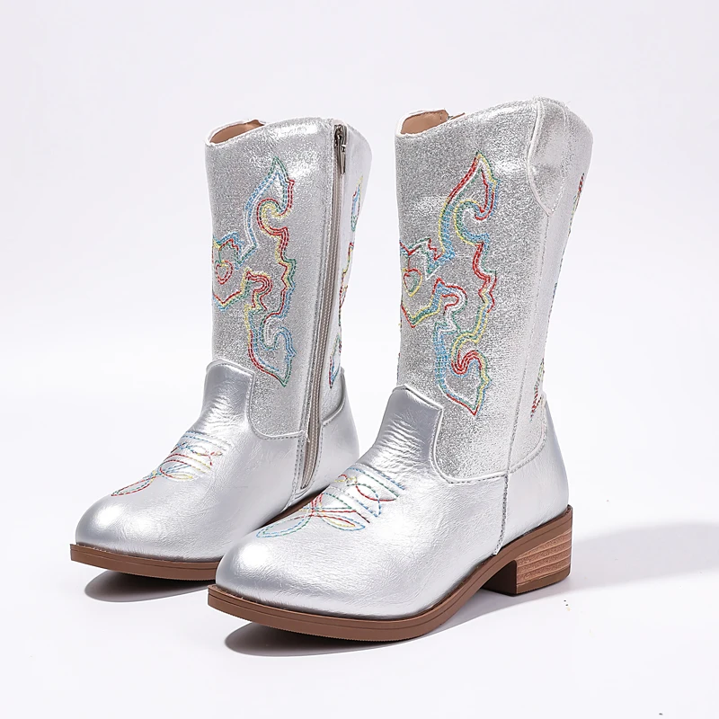 New Little Girls Leather Boots for Princess Toddlers Spring Autumn Kids High Heel Ankle Boots Fashion Children's Catwalk Boots