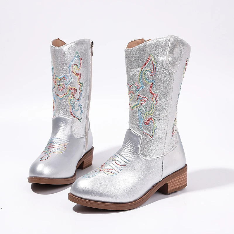 New Little Girls Leather Boots for Princess Toddlers Spring Autumn Kids High Heel Ankle Boots Fashion Children's Catwalk Boots