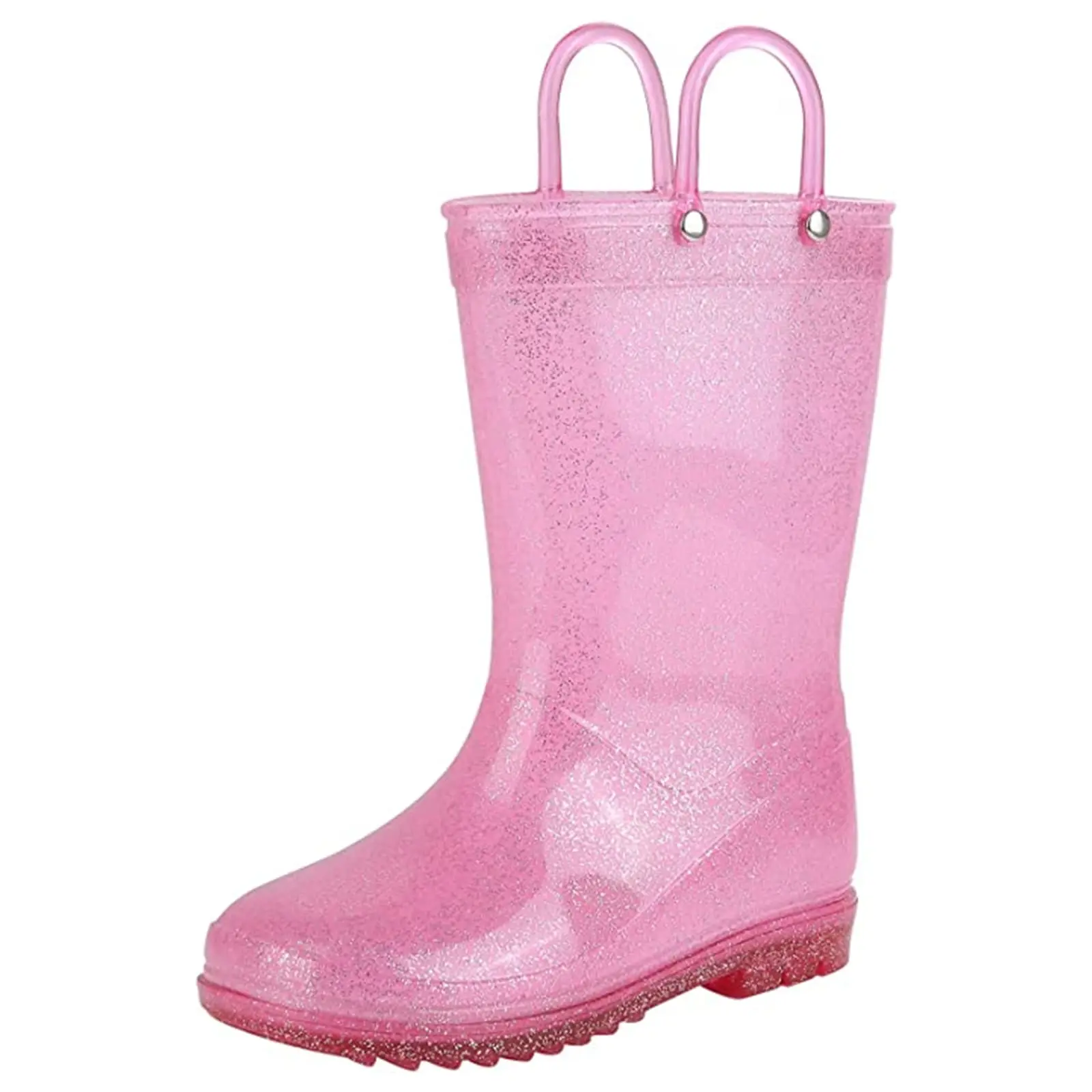 Litfun 2025 New Children Rain Boots Waterproof Non-slip Kids Shoes Rubber Boots With Easy-On Handles Soft Sole Unisex Rain Shoes