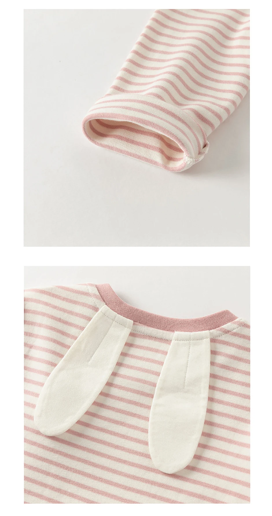 Dave Bella Children's T-shirt Autumn Girl's Sweet Pink Striped Bottoming Shirt Casual Baby Cotton Top Gentle Party DB3253527
