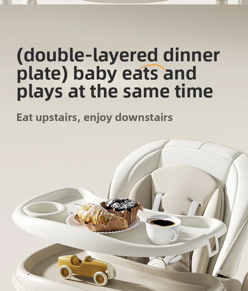 Smart Baby High Chair with Bluetooth, Electric Rocker & Recliner, 6-in-1 Foldable Multi-use Feeding Chair for Newborn to Toddler