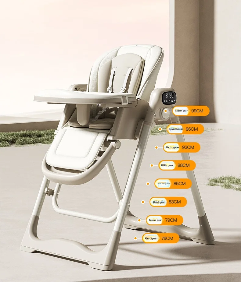 Smart Baby High Chair with Bluetooth, Electric Rocker & Recliner, 6-in-1 Foldable Multi-use Feeding Chair for Newborn to Toddler