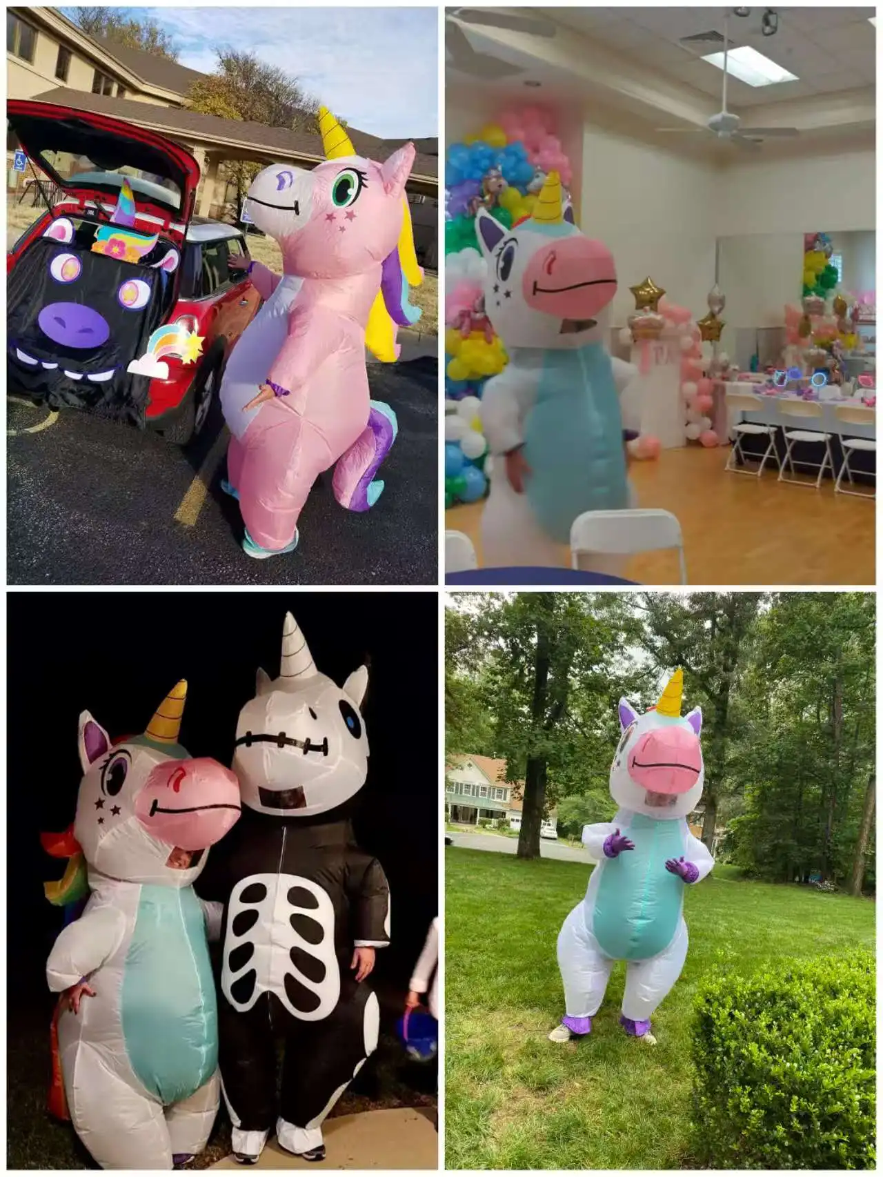 Inflatable Costume Adult Full Body Unicorn Blow Up Suit for Carnival Christmas Thanksgiving Holiday Cosplay Party (155-190CM)