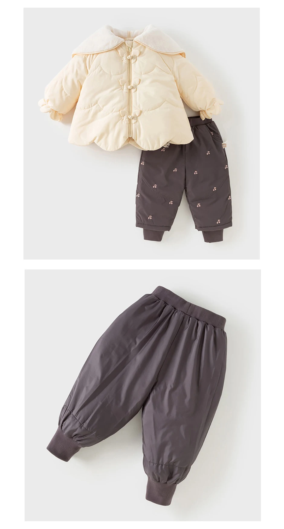 Dave Bella Girls Down Pants Autumn Winter Baby Elastic Waist Plush Trousers Waterproof Outerwear Children Casual Pants DB4254008