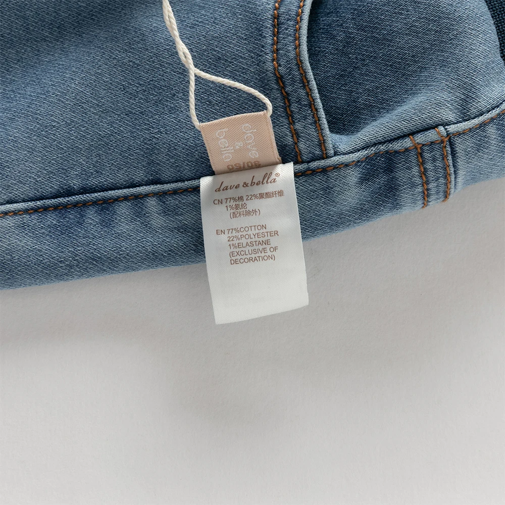 Dave Bella Children Elastic Jeans Boys Clothing Autumn Spring Kids Fashion Denim Trousers Baby Outdoors Cowboy Pants DB1260264