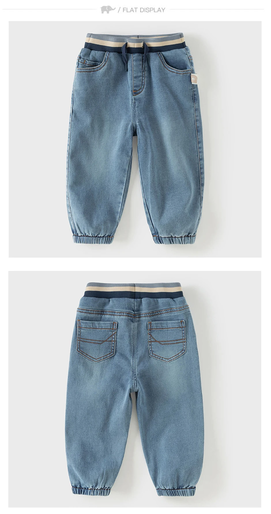 Dave Bella Children Elastic Jeans Boys Clothing Autumn Spring Kids Fashion Denim Trousers Baby Outdoors Cowboy Pants DB1260264