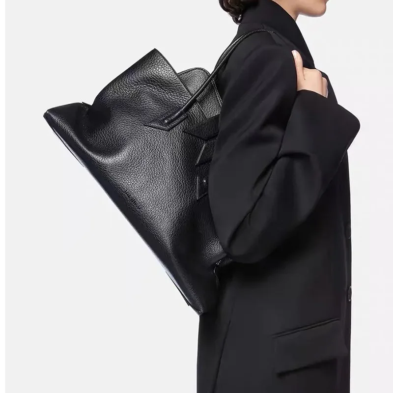 Elegant Leather Diaper Bag Large Capacity Women's Handbag Luxury Brand Famous Designer Popular Classic Leisure Business