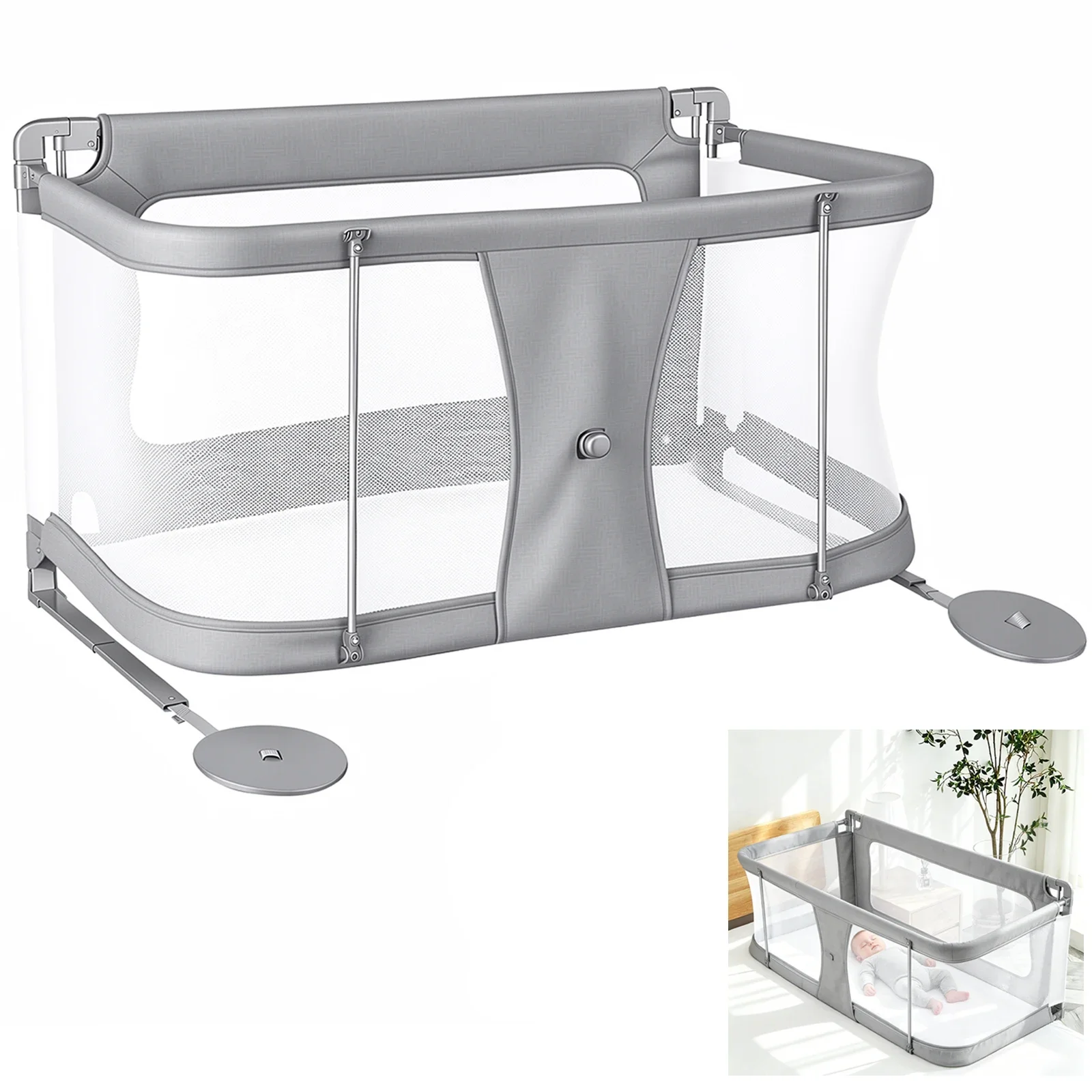 Baby bassinets bedside sleeper, co sleeping bed for baby, for co sleeper for baby in bed, Portable Crib, breathable and visible mesh window