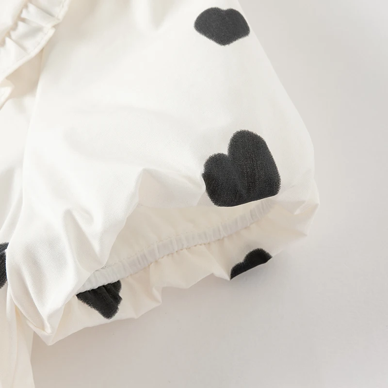 Dave Bella Children Dresses Summer Spring Short Sleeves Girls Pure Cotton Skirts Printed Elegant Outdoor Kids Clothing DK2252098