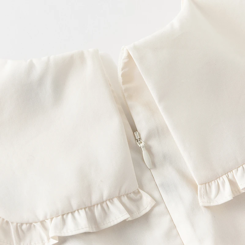Dave Bella Children Dresses Summer Spring Short Sleeves Girls Pure Cotton Skirts Printed Elegant Outdoor Kids Clothing DK2252098