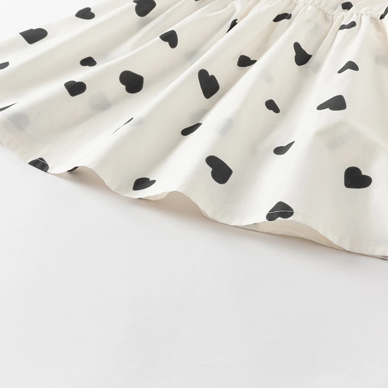 Dave Bella Children Dresses Summer Spring Short Sleeves Girls Pure Cotton Skirts Printed Elegant Outdoor Kids Clothing DK2252098
