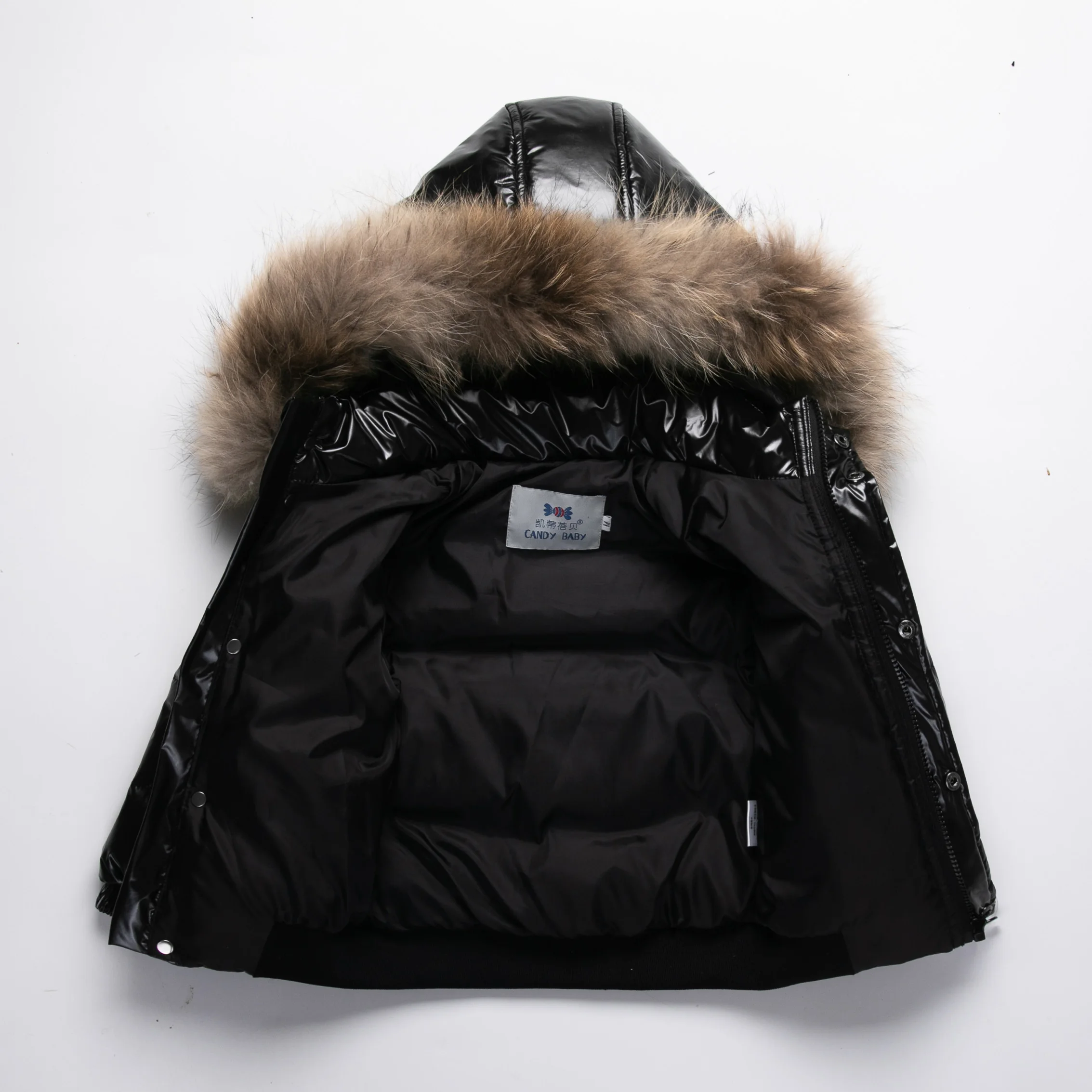 KIDCRKJ Winter Waterproof 1-8 Years Kids Boys Parka Babys Girl Down Jackets Shiny Real Fur Thick Warm Boys Outerwear Coat Outfit