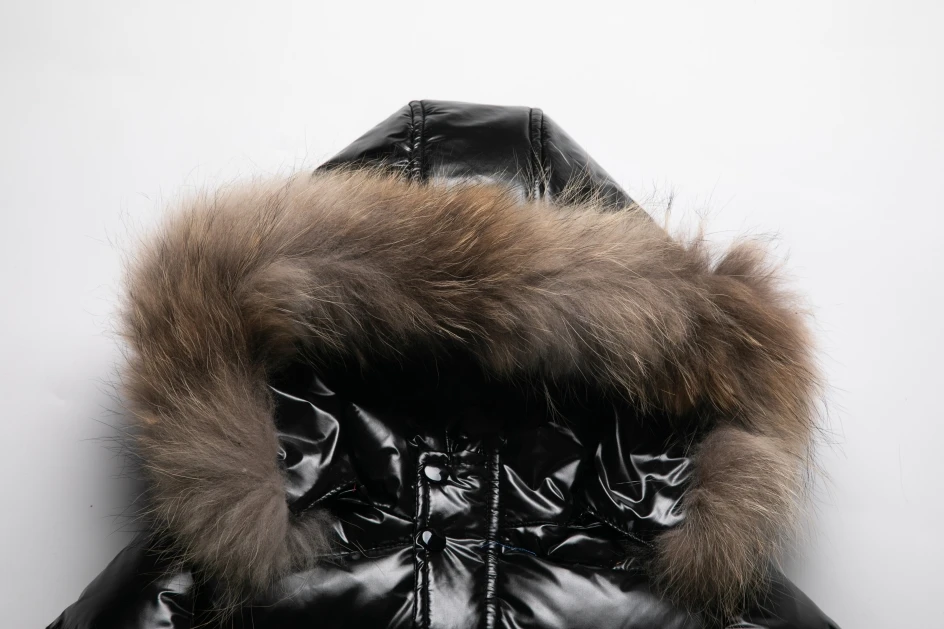 KIDCRKJ Winter Waterproof 1-8 Years Kids Boys Parka Babys Girl Down Jackets Shiny Real Fur Thick Warm Boys Outerwear Coat Outfit