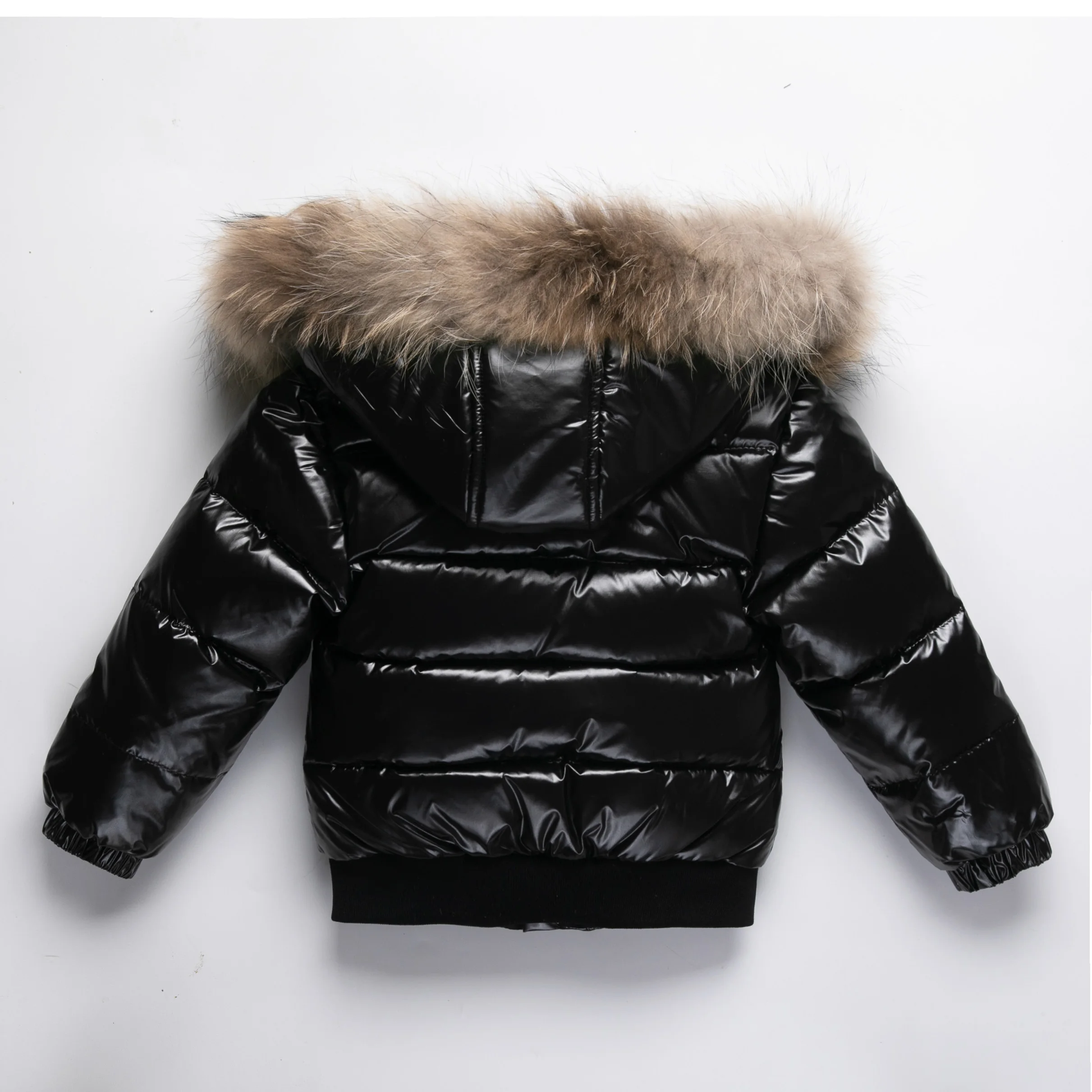 KIDCRKJ Winter Waterproof 1-8 Years Kids Boys Parka Babys Girl Down Jackets Shiny Real Fur Thick Warm Boys Outerwear Coat Outfit