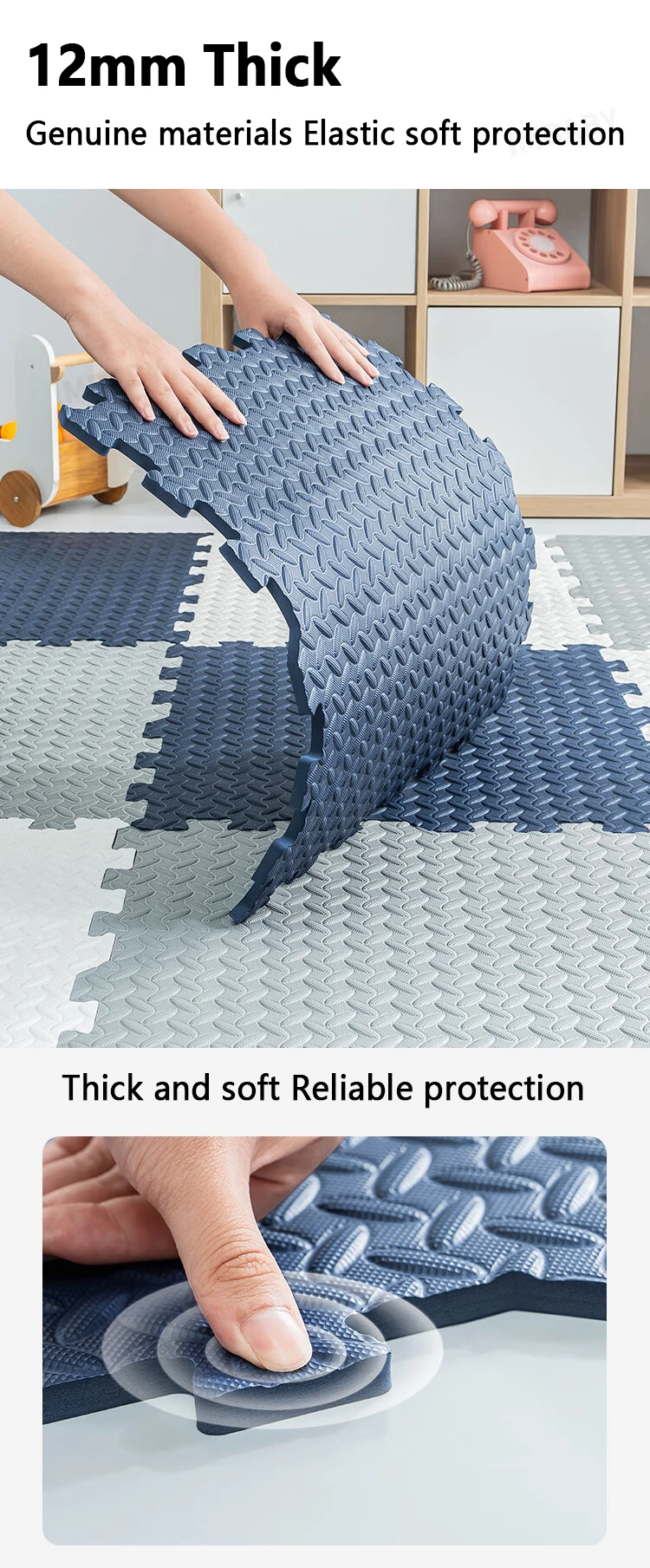 4/8/16 Pcs Cushion, Baby Crawling, Non-Slip Floor Mat for Kids, Mat Family Interlocking Foam Floor Tiles, Home Gym Equipment Mat