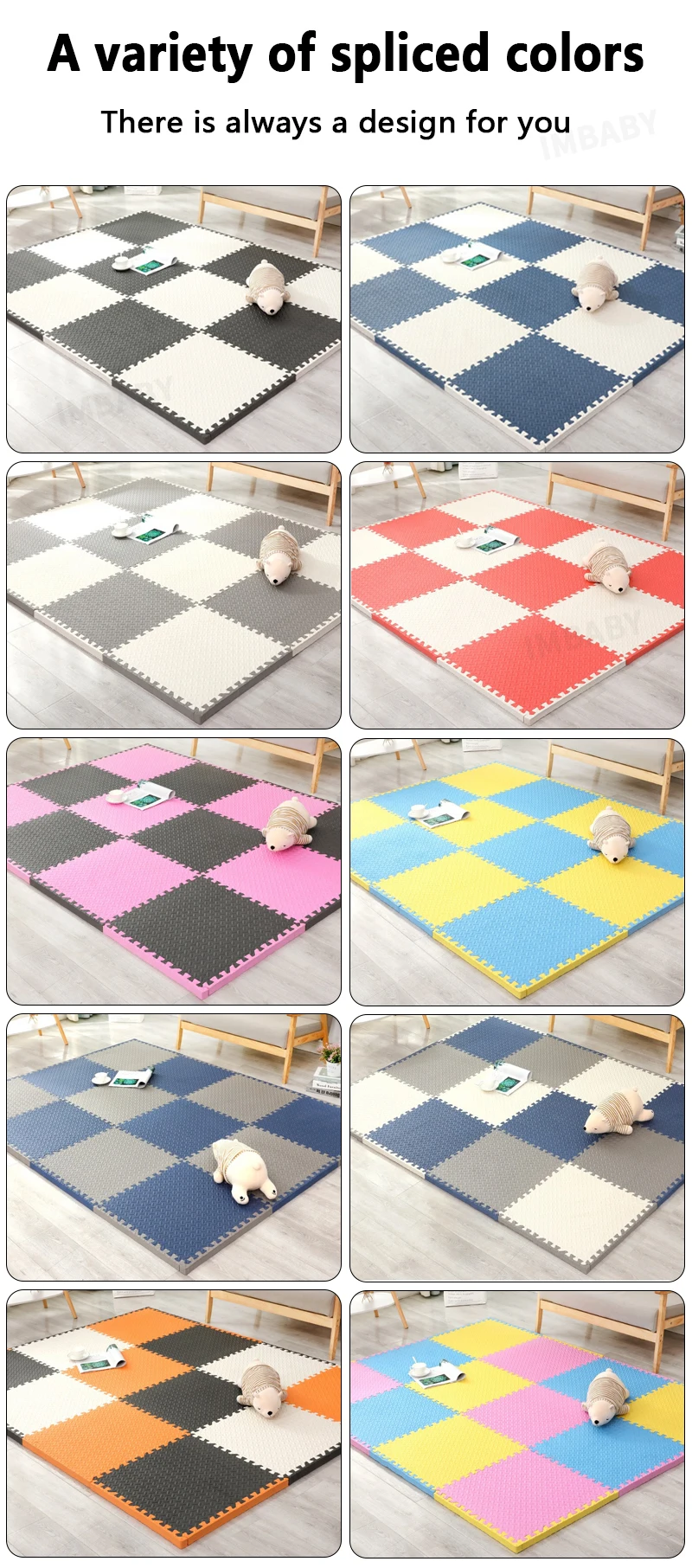 4/8/16 Pcs Cushion, Baby Crawling, Non-Slip Floor Mat for Kids, Mat Family Interlocking Foam Floor Tiles, Home Gym Equipment Mat