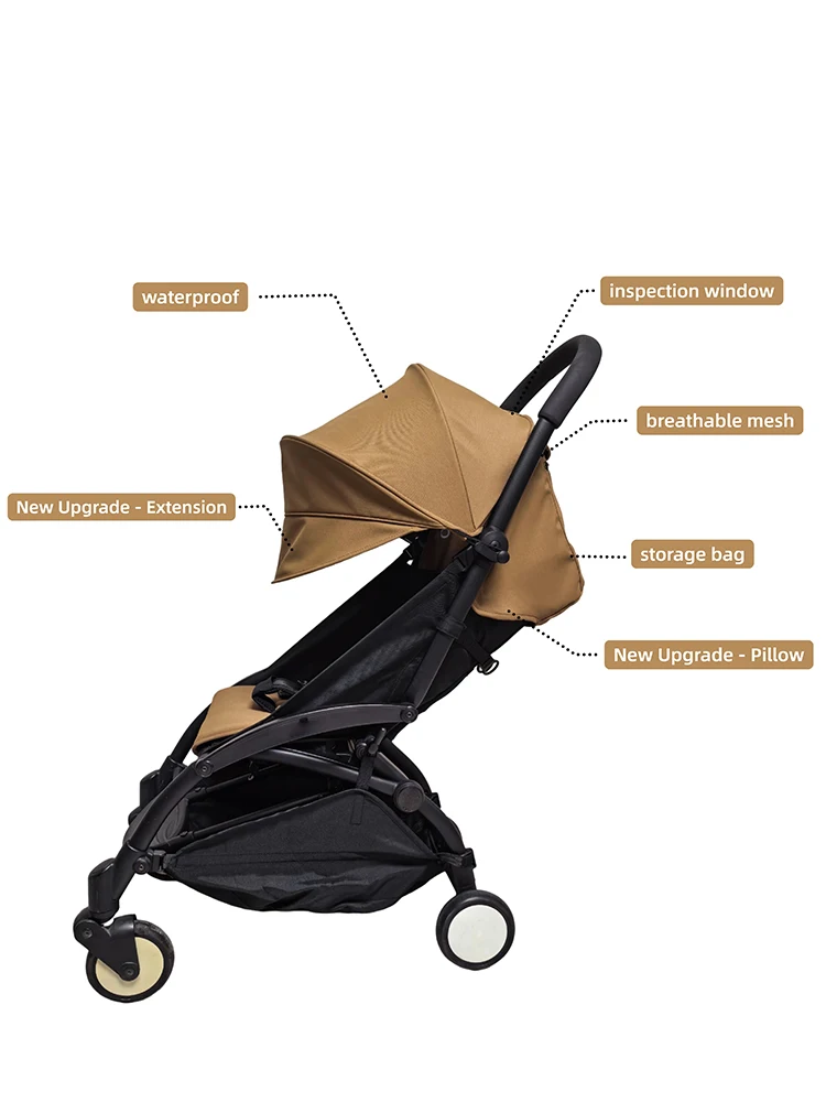 Canopy&Cushion with Pillow 6+ Fit for Yoyo3/yoyo2 Waterproof Thickened Sunshade Extended Soft Mattress YOYO Stroller Accessories