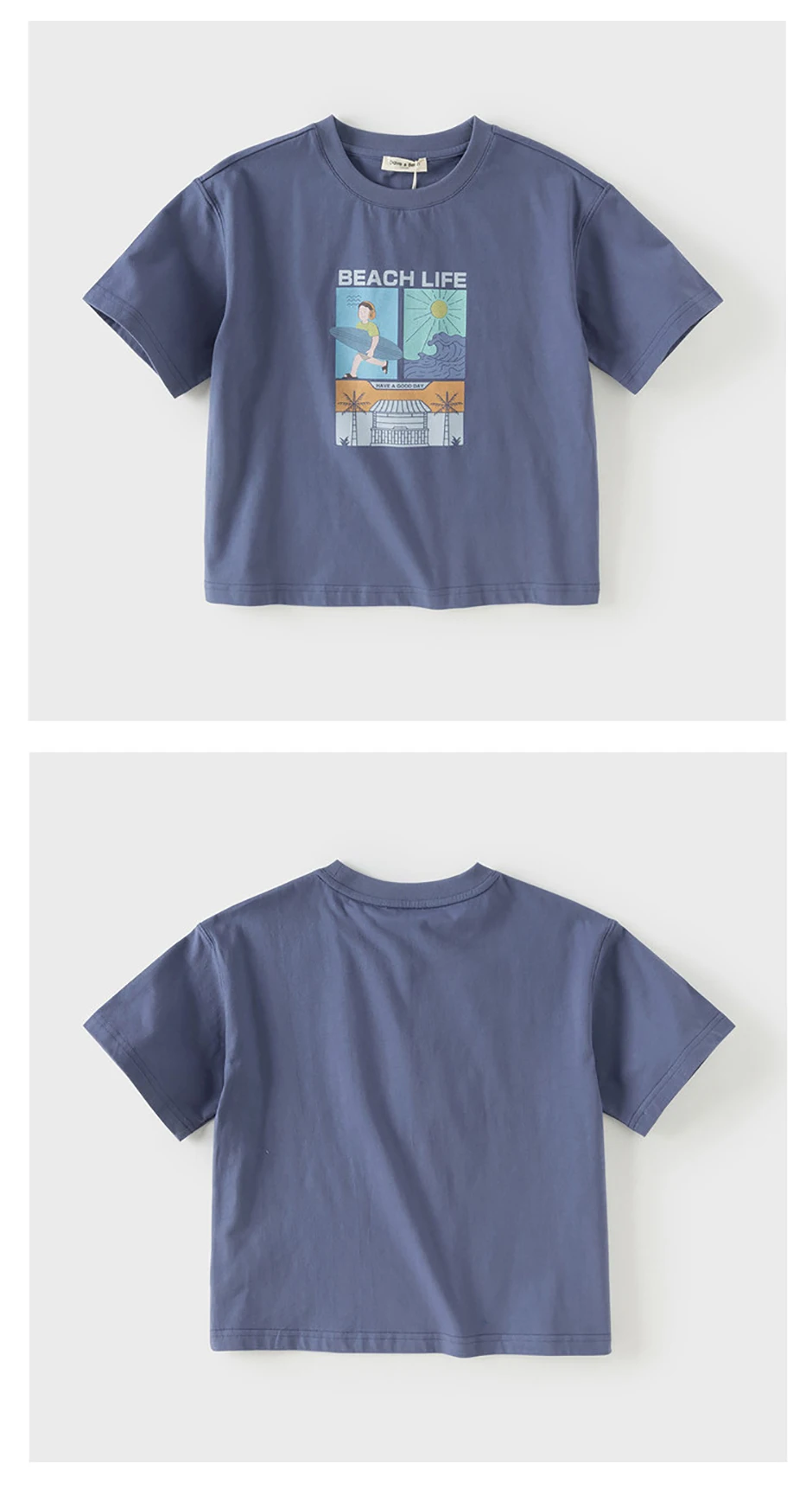 Dave Bella Boys Printed Summer T-Shirt Children Short Sleeve Cotton Top 5-13Years Tees Kids Casual Outdoor Clothes DK2261581