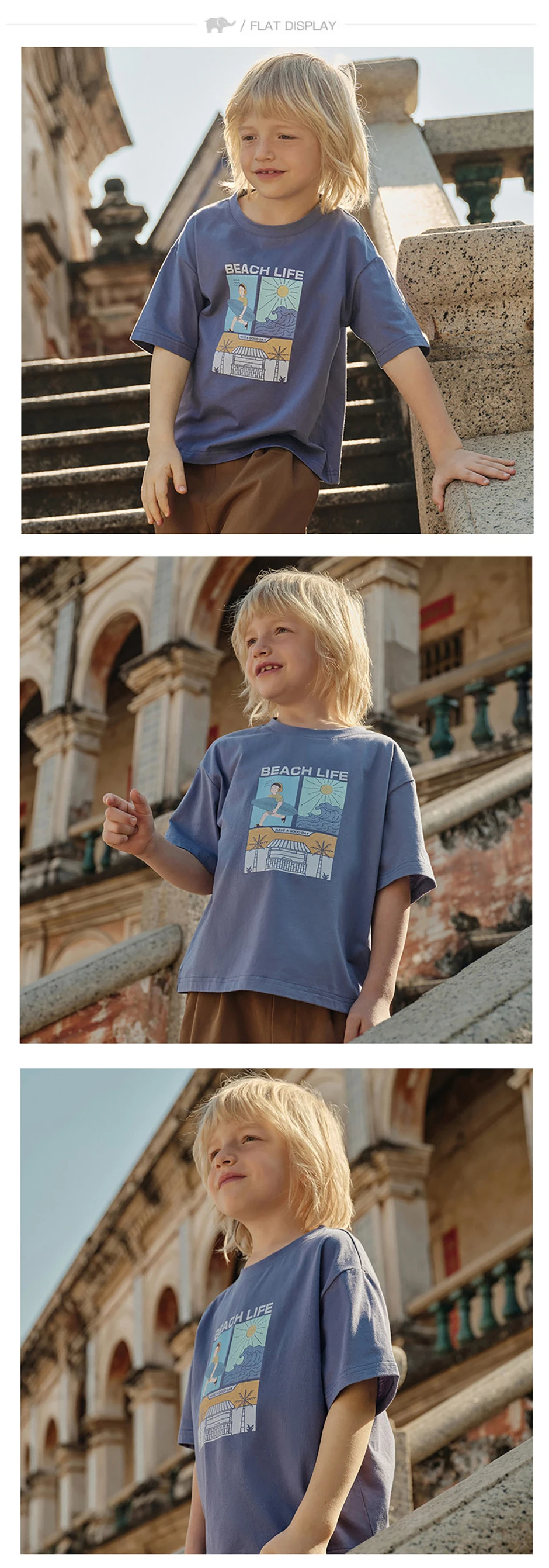Dave Bella Boys Printed Summer T-Shirt Children Short Sleeve Cotton Top 5-13Years Tees Kids Casual Outdoor Clothes DK2261581