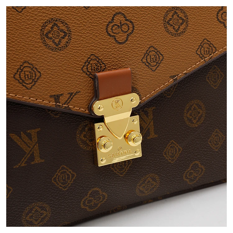 Trendy Simple Fashionable Diaper Bag Letter Logo Leather Crossbody Bag Large Capacity For Women Stylish Commuter