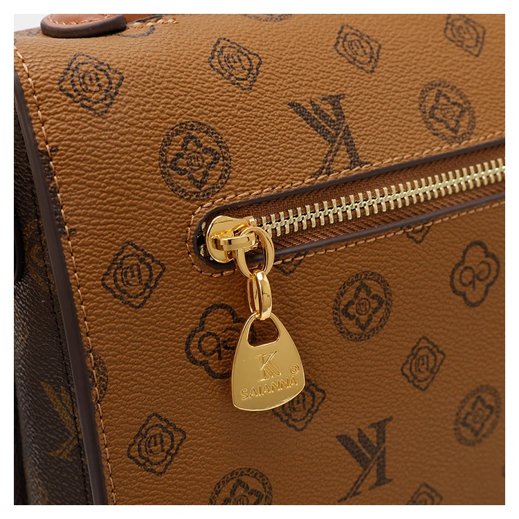 Trendy Simple Fashionable Diaper Bag Letter Logo Leather Crossbody Bag Large Capacity For Women Stylish Commuter