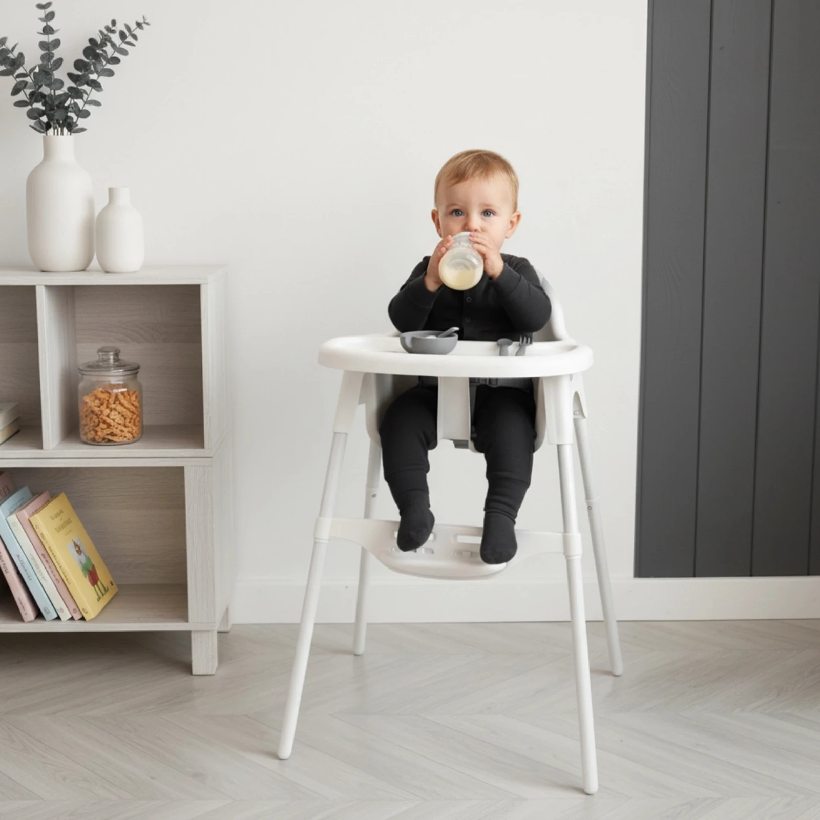 Baby High Chair for Babies 6-36 Months, Kids High Chair with Tray, Height Adjustable Feeding Chair, Easy to Clean, Safe Eating Chair for Babies and Toddlers