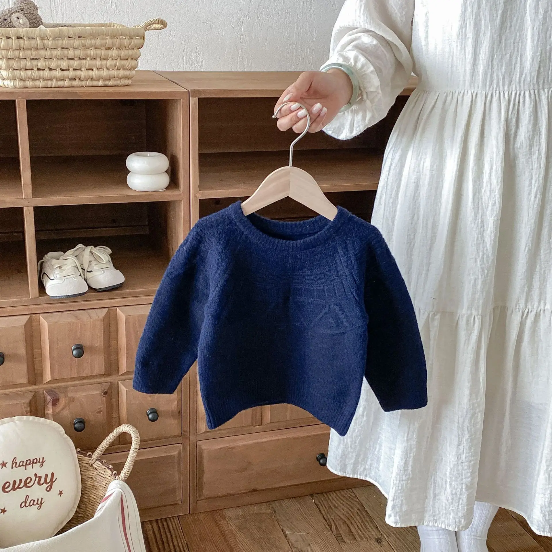 2026 Autumn New Children Casual Sweater Boys Girls Long Sleeve Knit Tops Baby Solid Sweater Kids Cotton Knitted Pullover