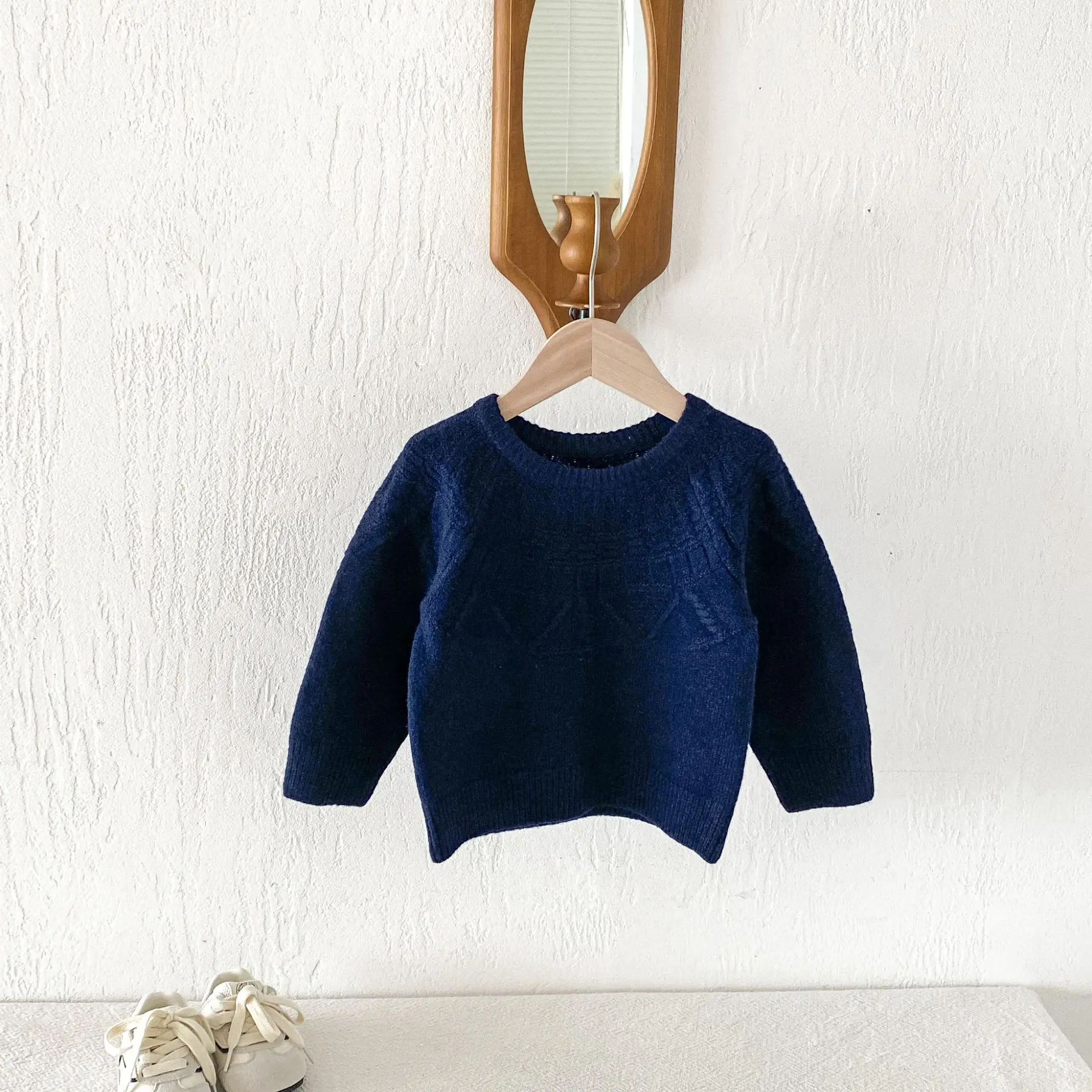2026 Autumn New Children Casual Sweater Boys Girls Long Sleeve Knit Tops Baby Solid Sweater Kids Cotton Knitted Pullover
