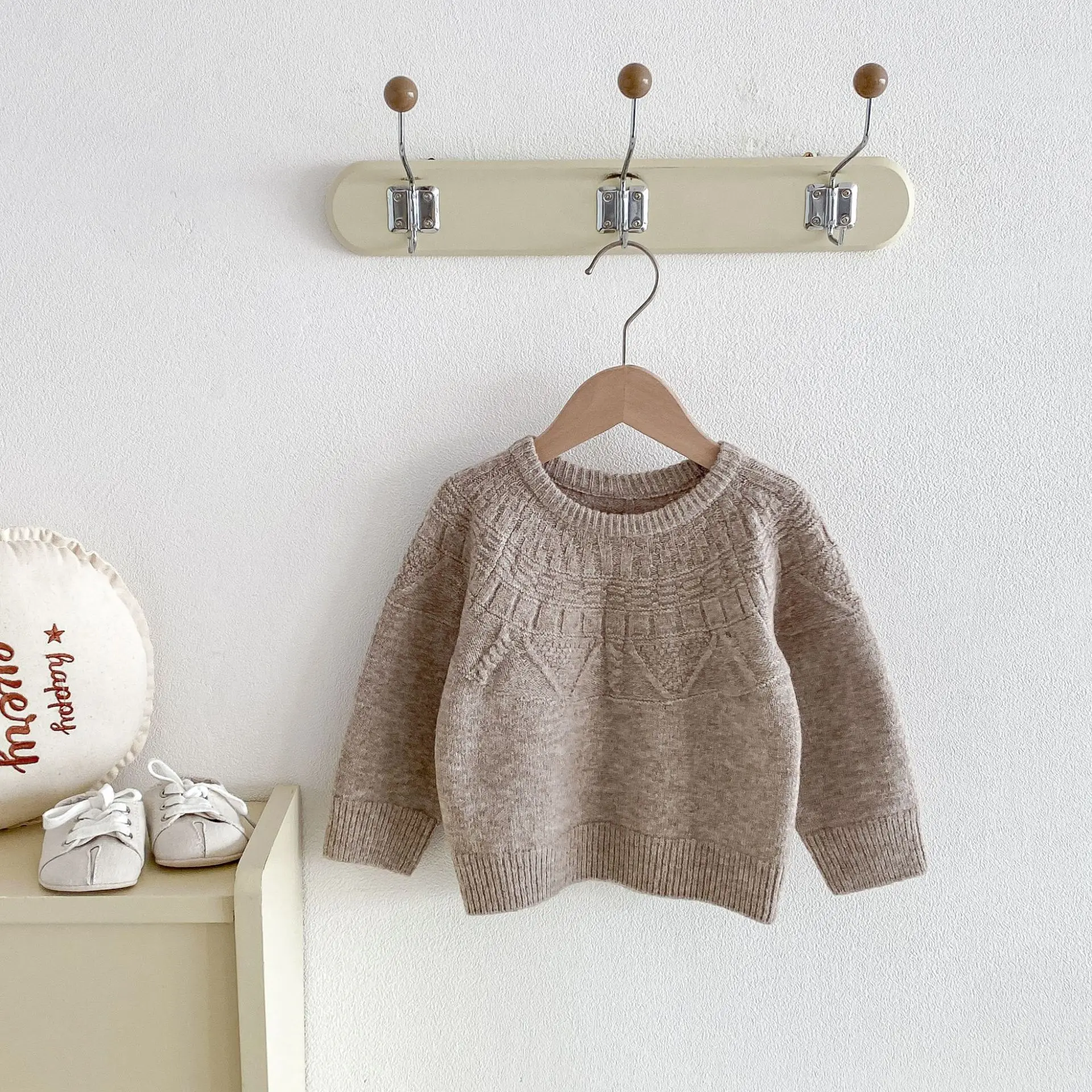 2026 Autumn New Children Casual Sweater Boys Girls Long Sleeve Knit Tops Baby Solid Sweater Kids Cotton Knitted Pullover