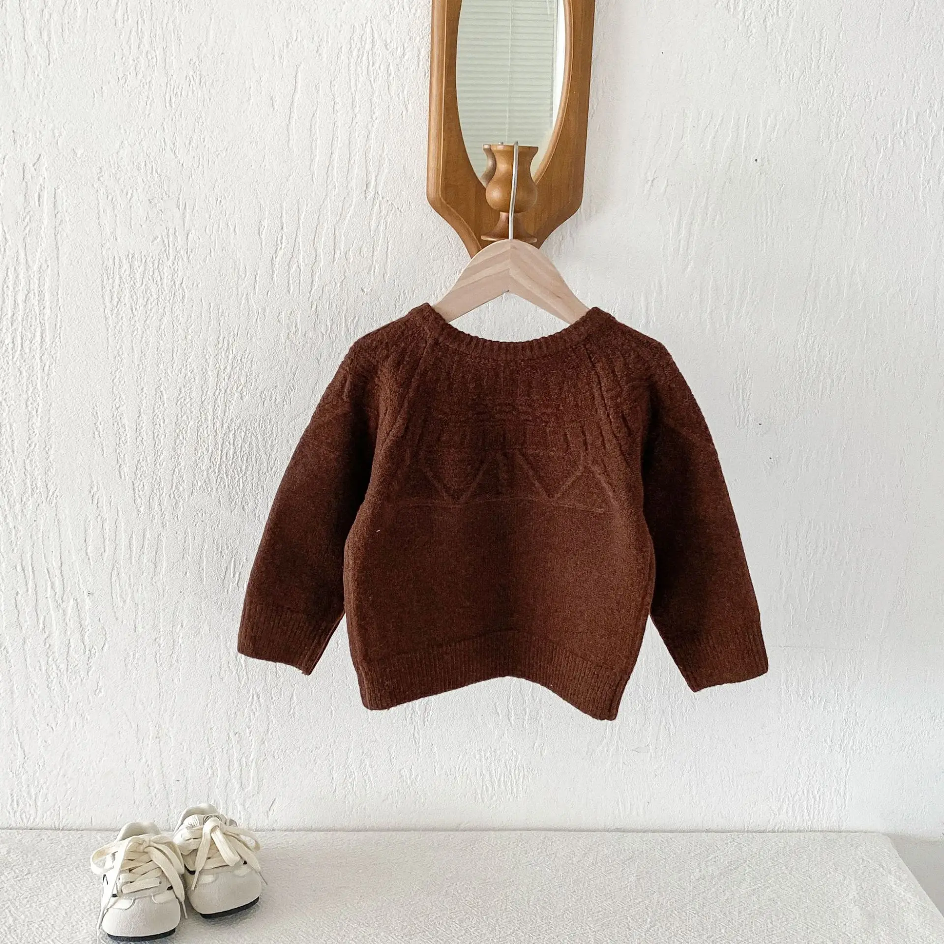 2026 Autumn New Children Casual Sweater Boys Girls Long Sleeve Knit Tops Baby Solid Sweater Kids Cotton Knitted Pullover