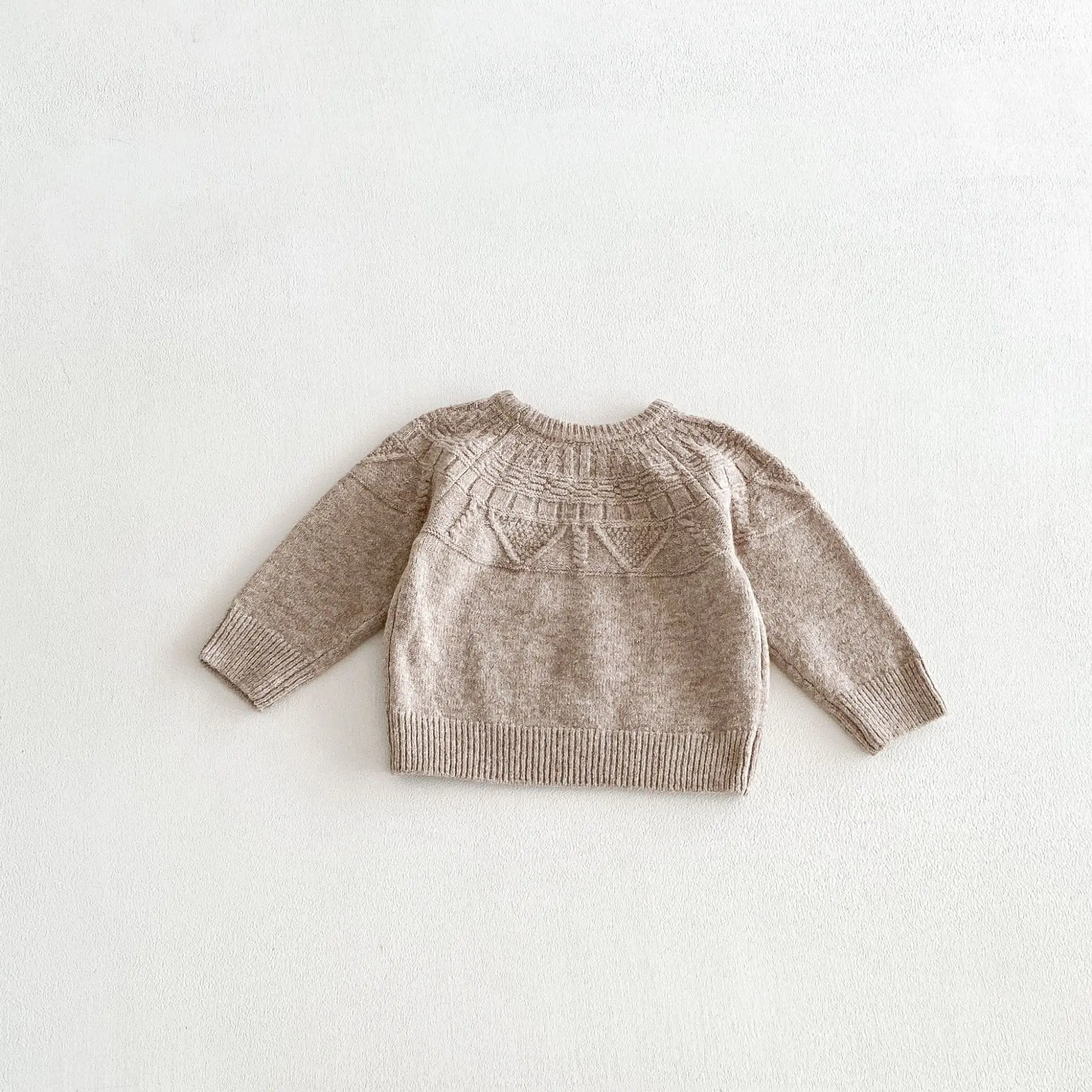 2026 Autumn New Children Casual Sweater Boys Girls Long Sleeve Knit Tops Baby Solid Sweater Kids Cotton Knitted Pullover