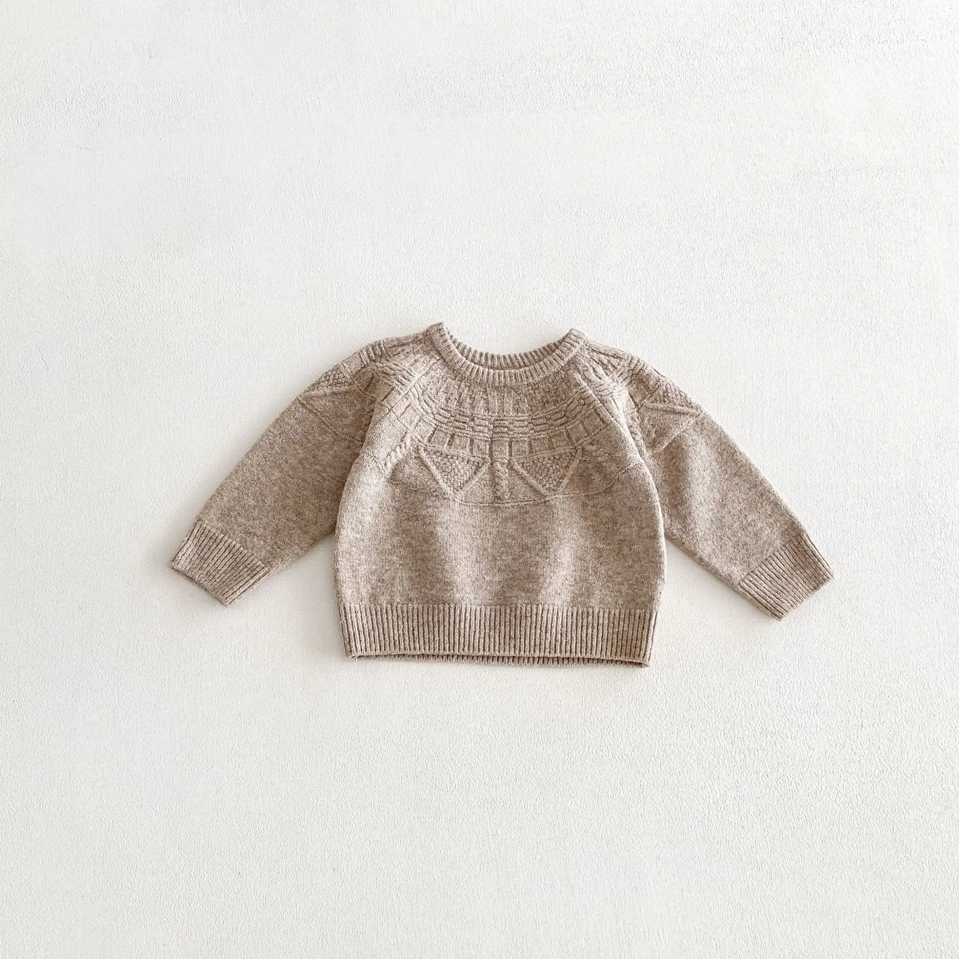 2026 Autumn New Children Casual Sweater Boys Girls Long Sleeve Knit Tops Baby Solid Sweater Kids Cotton Knitted Pullover
