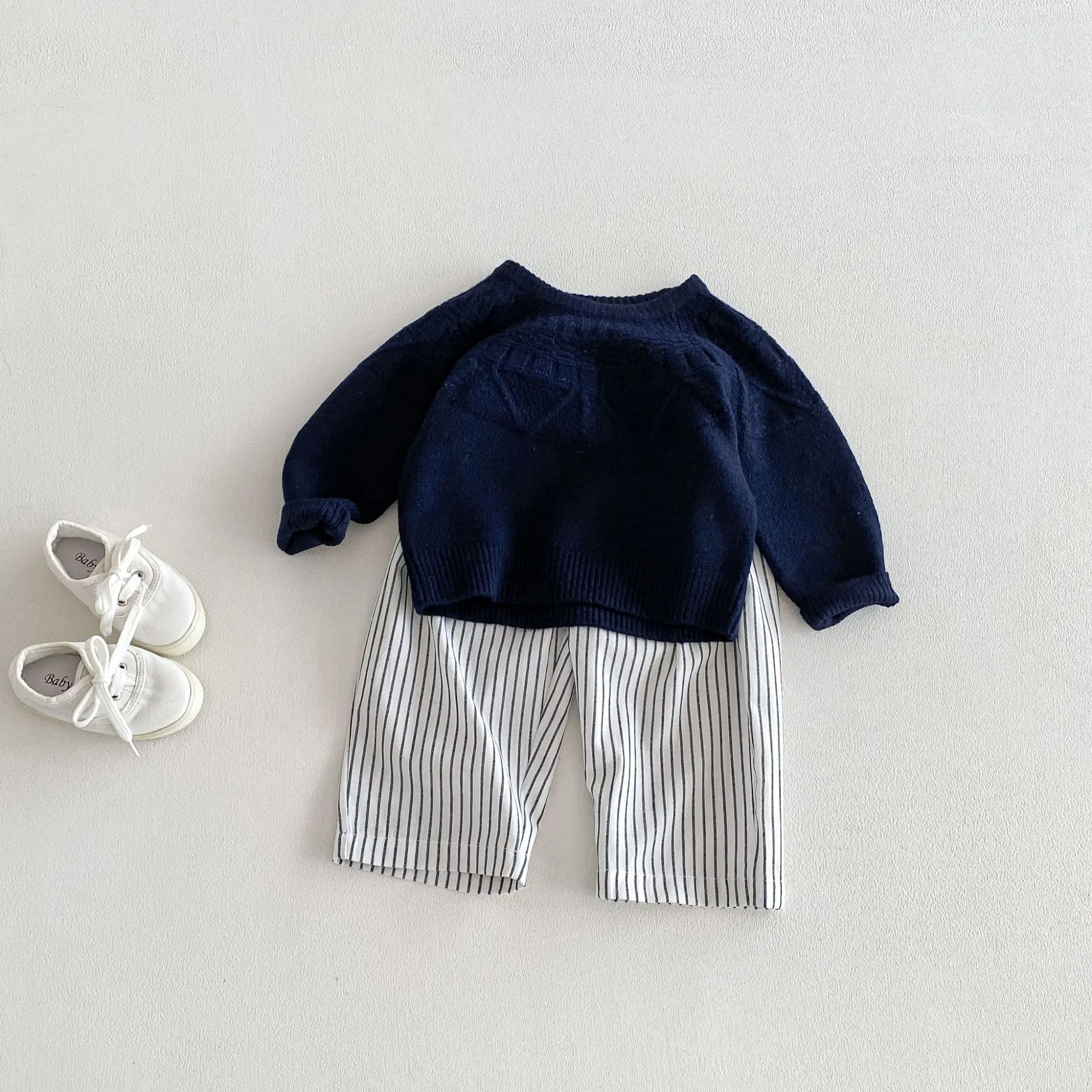2026 Autumn New Children Casual Sweater Boys Girls Long Sleeve Knit Tops Baby Solid Sweater Kids Cotton Knitted Pullover