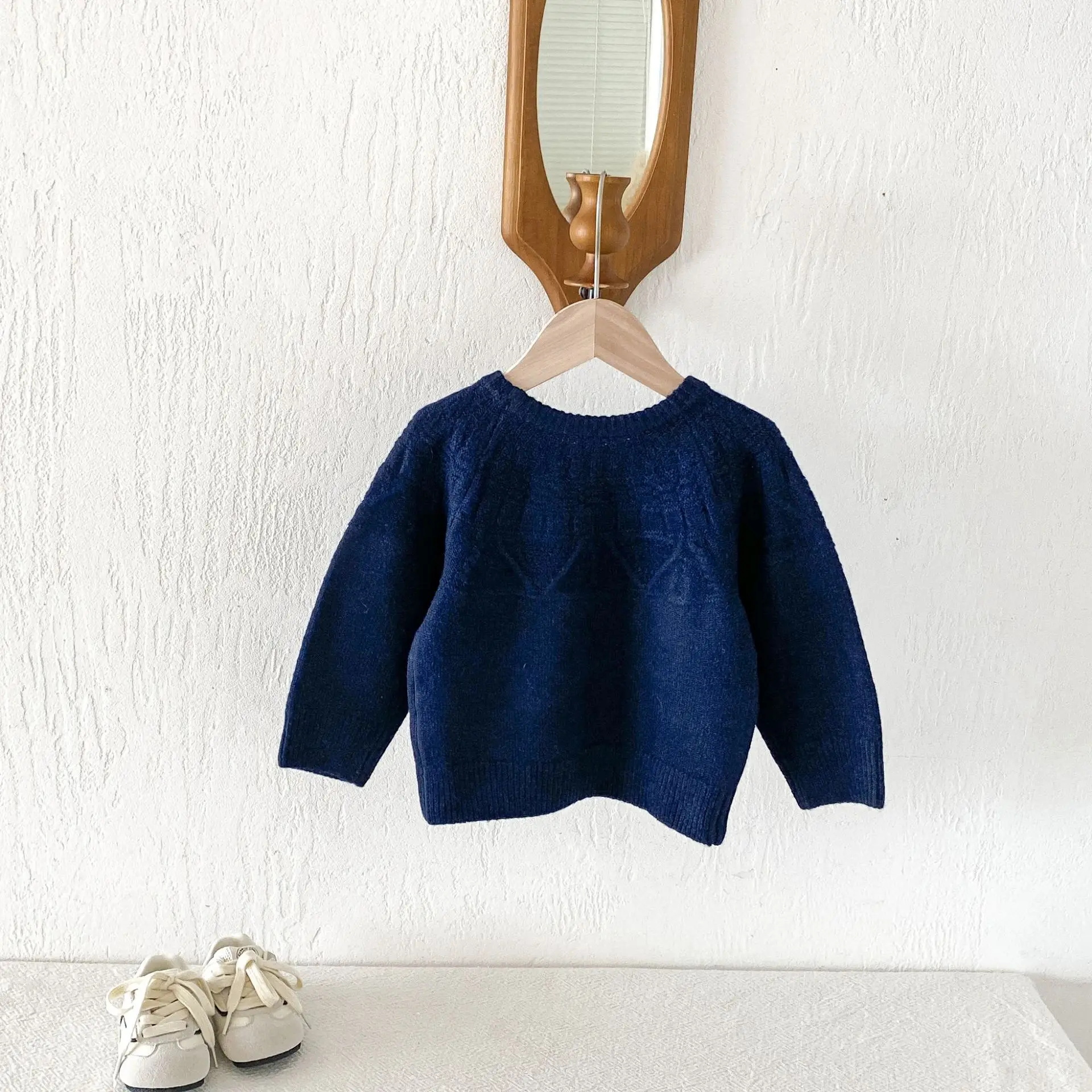 2026 Autumn New Children Casual Sweater Boys Girls Long Sleeve Knit Tops Baby Solid Sweater Kids Cotton Knitted Pullover